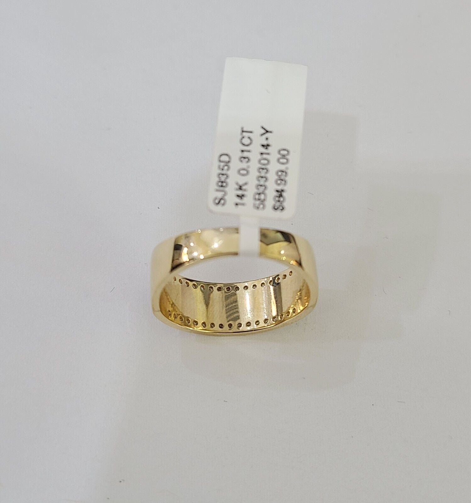 Real 14k Yellow Gold Diamond Mens Ring Band Wedding Genuine Natural Genuine - GoldenlinQ